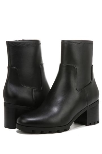 Vionic Ronan Black Stretch Synthetic Mid Shaft Boots