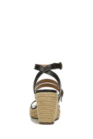 Vionic Sabina Black Leather Ankle Strap Sandals