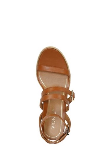 Vionic Sabina Brown Leather Ankle Strap Sandals