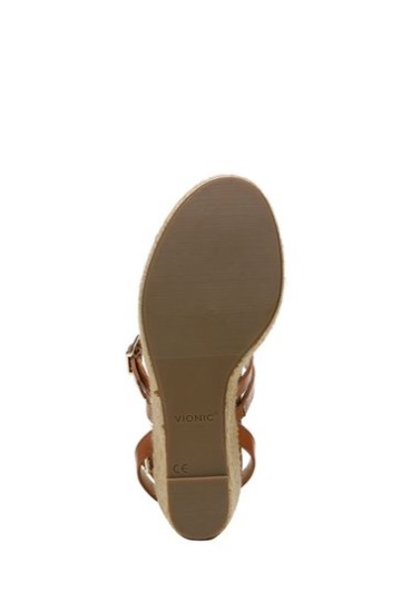 Vionic Sabina Brown Leather Ankle Strap Sandals