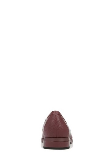 Vionic Shiraz Red Tumbled Leather Sellah Slip On Shoes