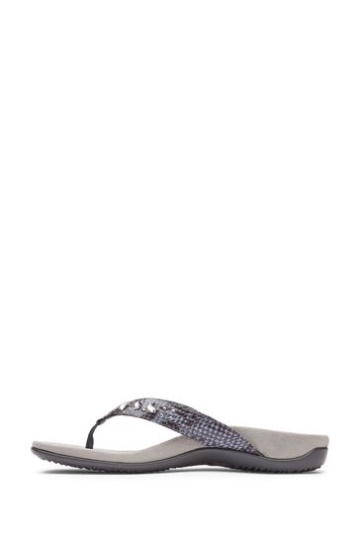 Vionic Slate Grey Lucia Thong Toe Post Sandals