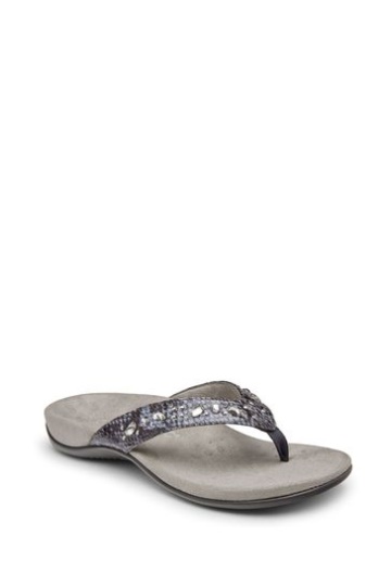 Vionic Slate Grey Lucia Thong Toe Post Sandals