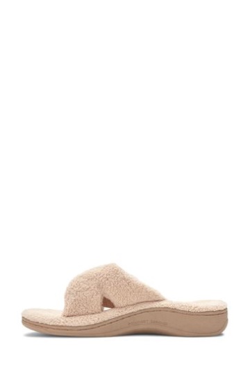 Vionic Tan Brown Relax Slider Slippers