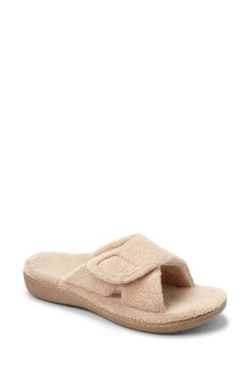 Vionic Tan Brown Relax Slider Slippers