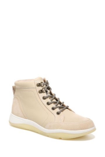 Vionic Whitley Cream Semolina Leather Chukka High Tops