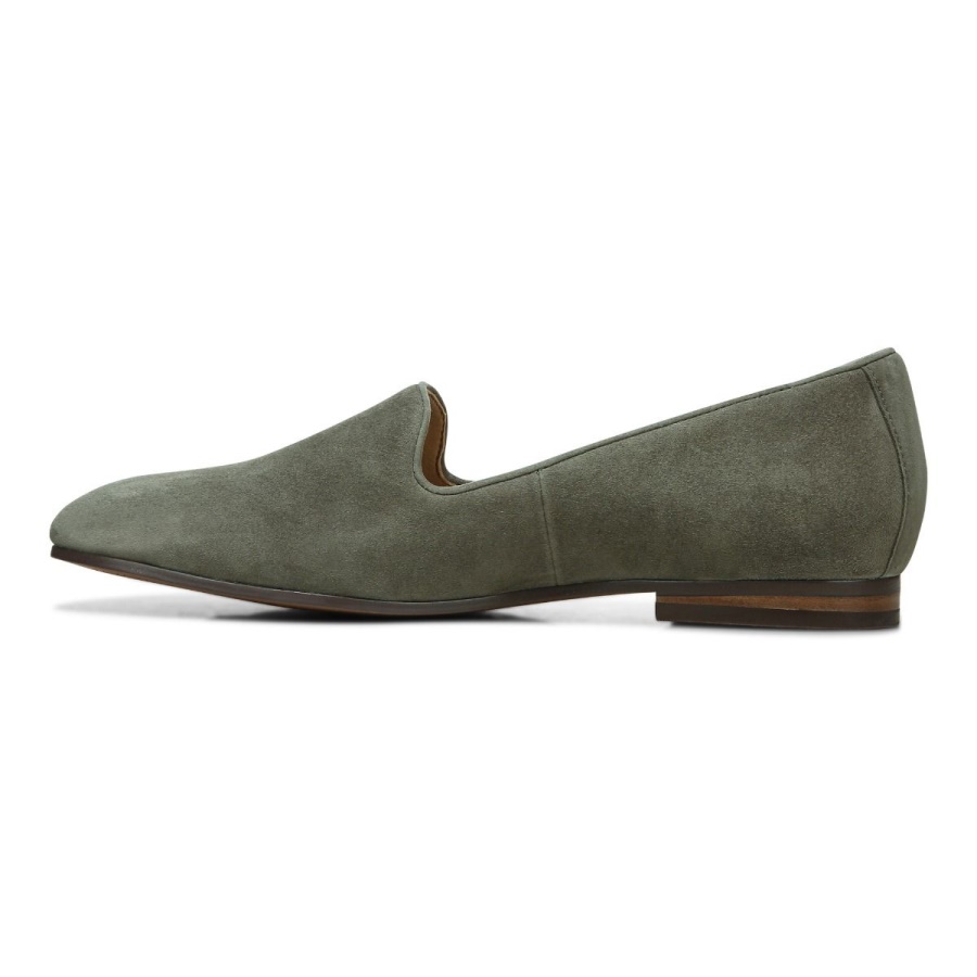 Vionic Willa Slip on Flat Olive Suede