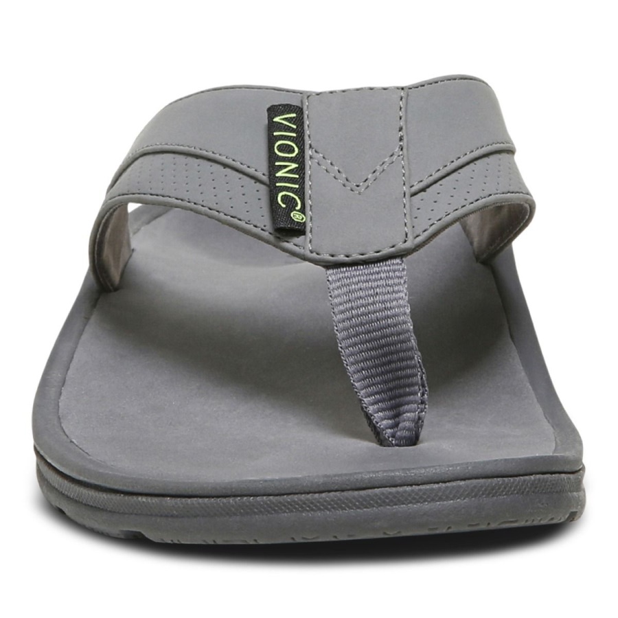 Vionic Wyatt Toe Post Sandal Charcoal