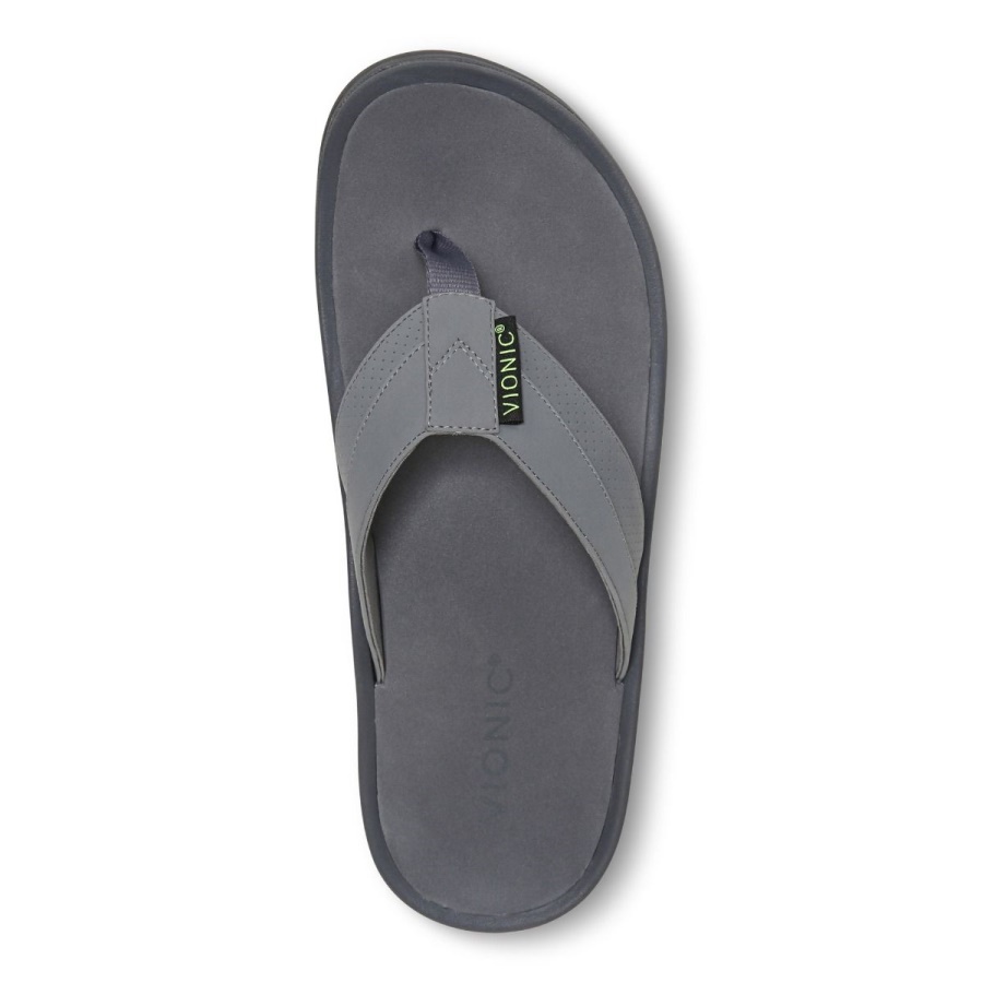 Vionic Wyatt Toe Post Sandal Charcoal