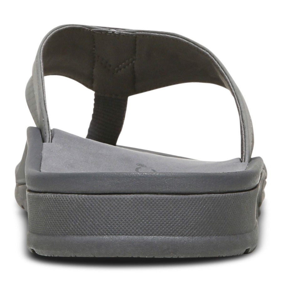 Vionic Wyatt Toe Post Sandal Charcoal