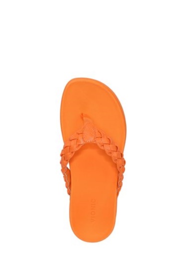 Vionic Yellow Kenji Thong Wedge Sandals