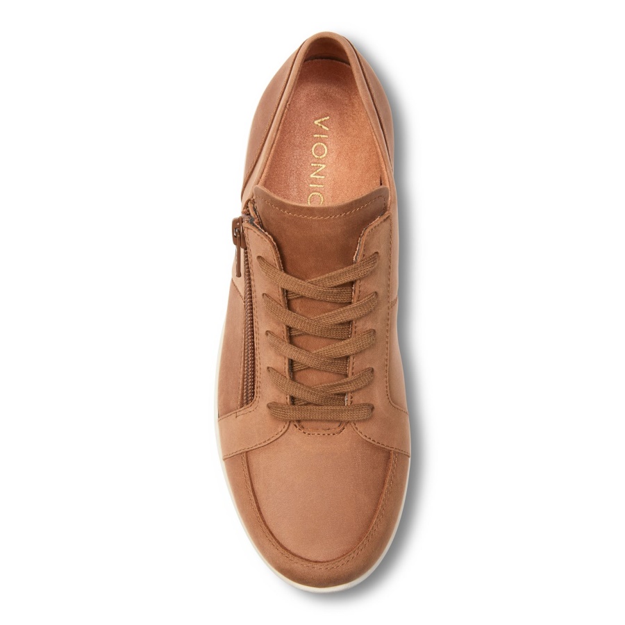 Wheat Nubuck Vionic Abigail Lace Up