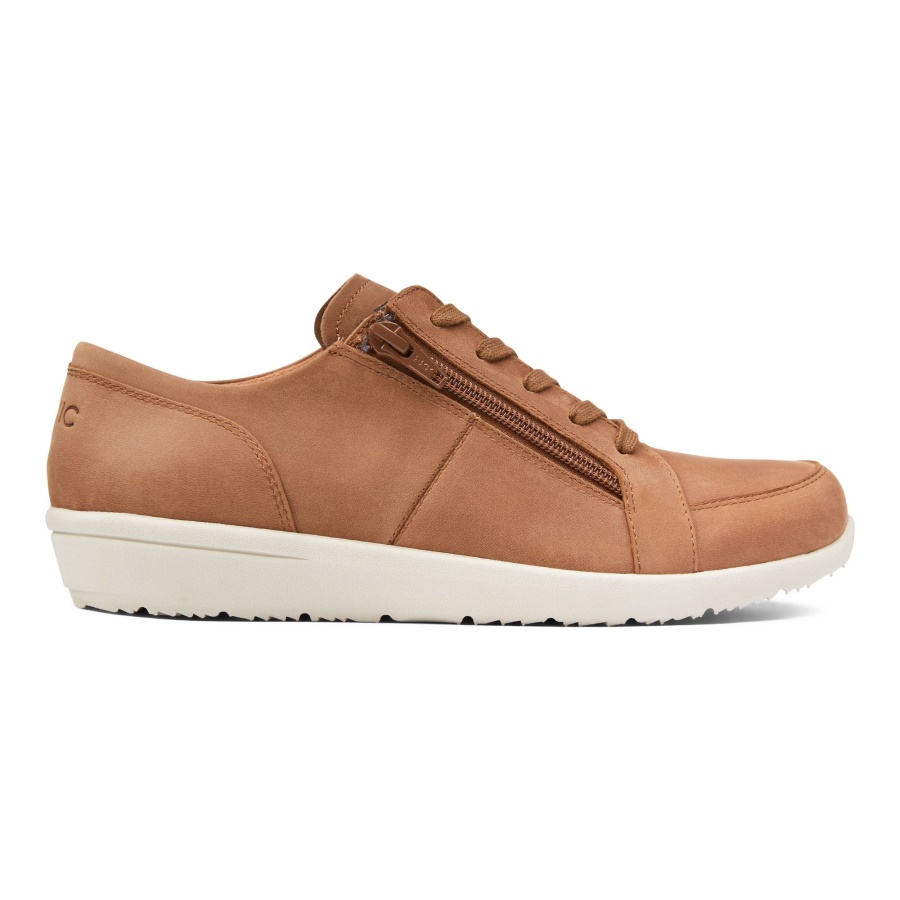 Wheat Nubuck Vionic Abigail Lace Up