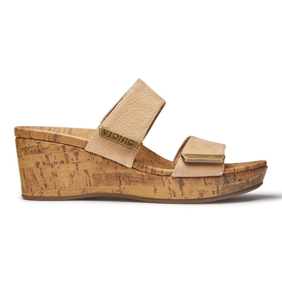 Wheat Vionic Pepper Wedge Heel