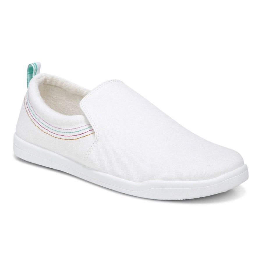 White Canvas Vionic Marshall Slip On