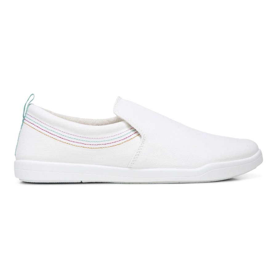 White Canvas Vionic Marshall Slip On