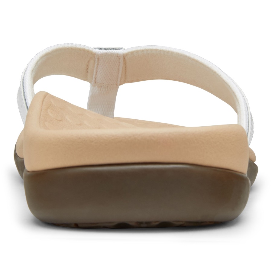 White Casandra Toe Post Sandal Vionic