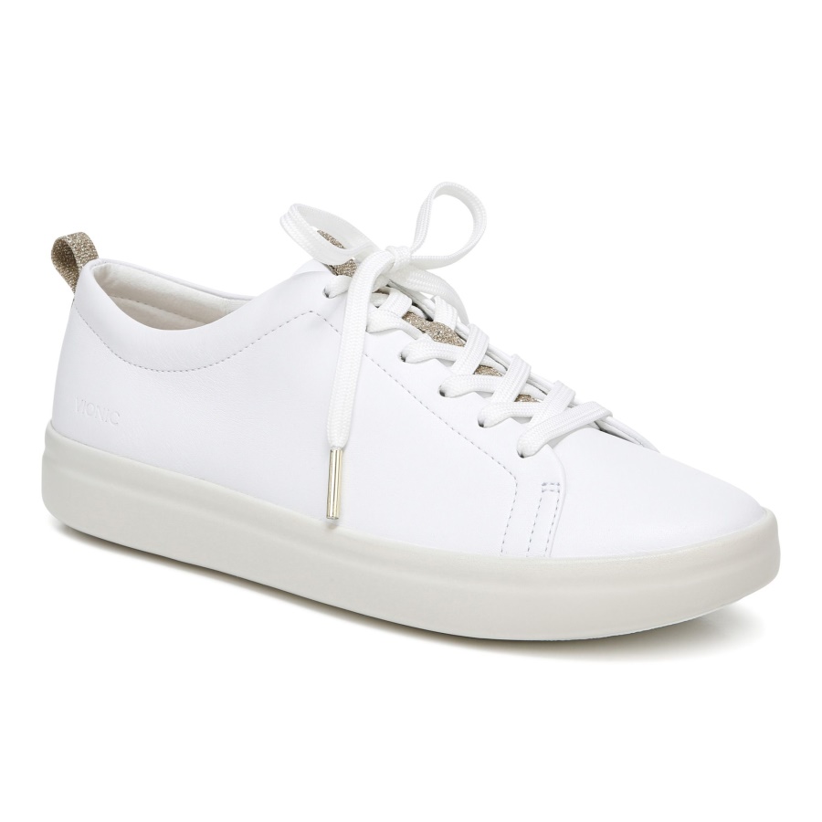 White Leather Paisley Sneaker Vionic
