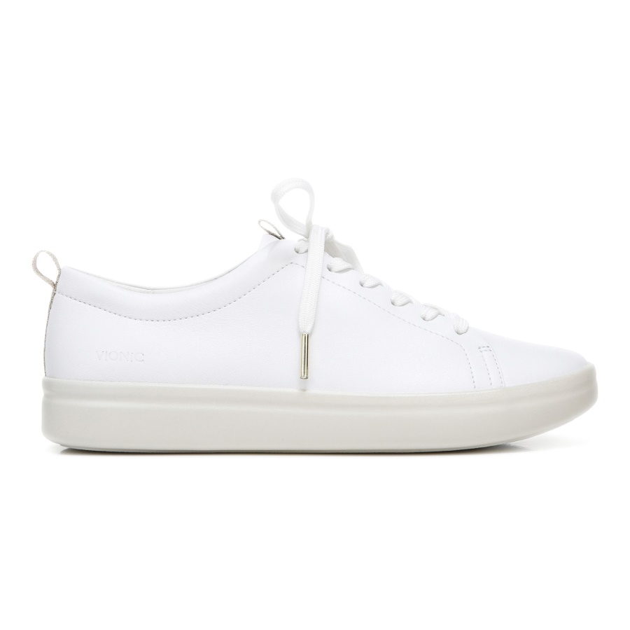 White Leather Paisley Sneaker Vionic