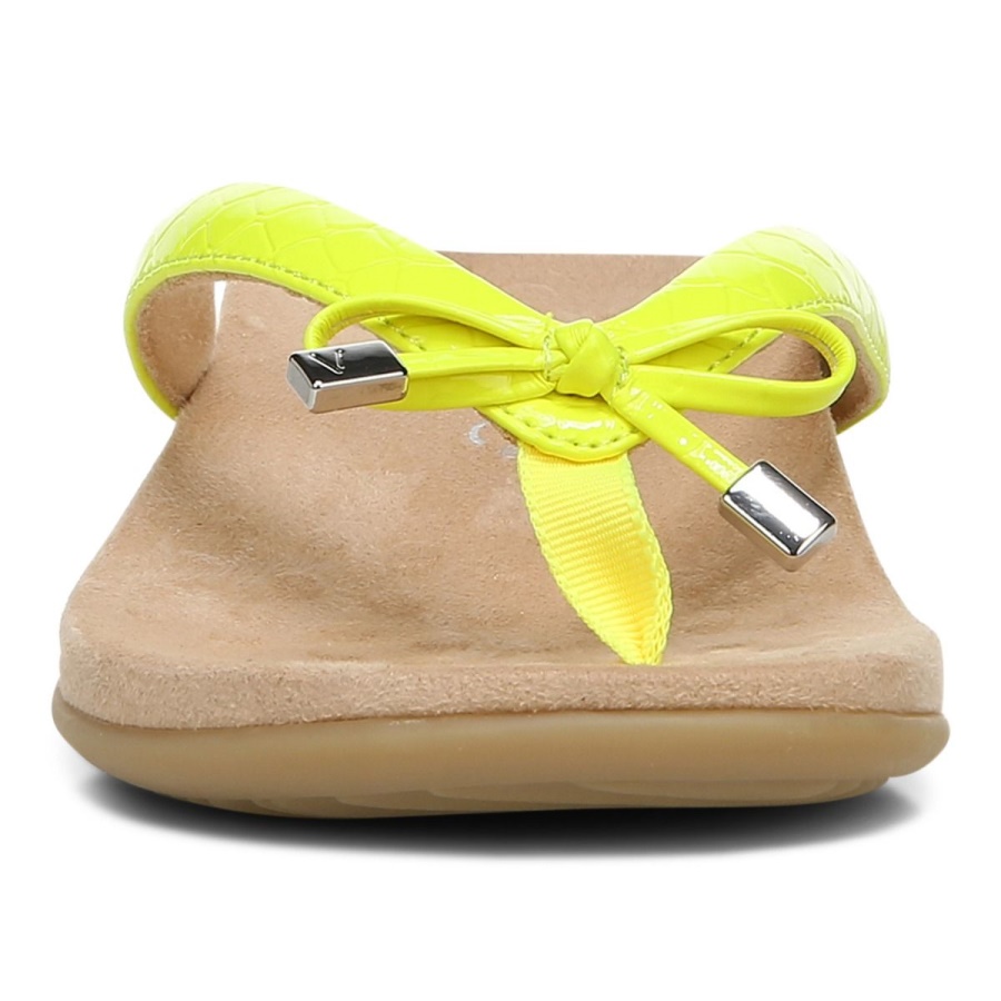 Yellow Vionic Bella Toe Post Sandal