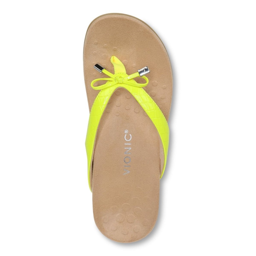 Yellow Vionic Bella Toe Post Sandal