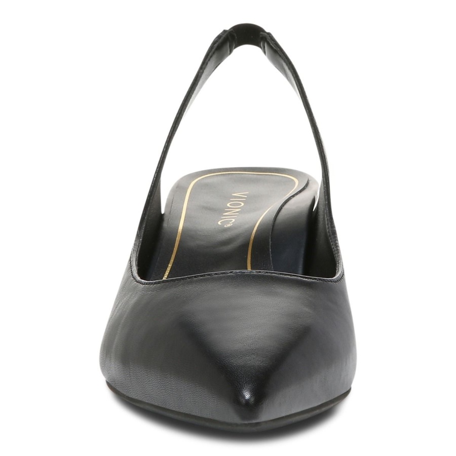 Ziva Kitten Heel Black Leather Vionic