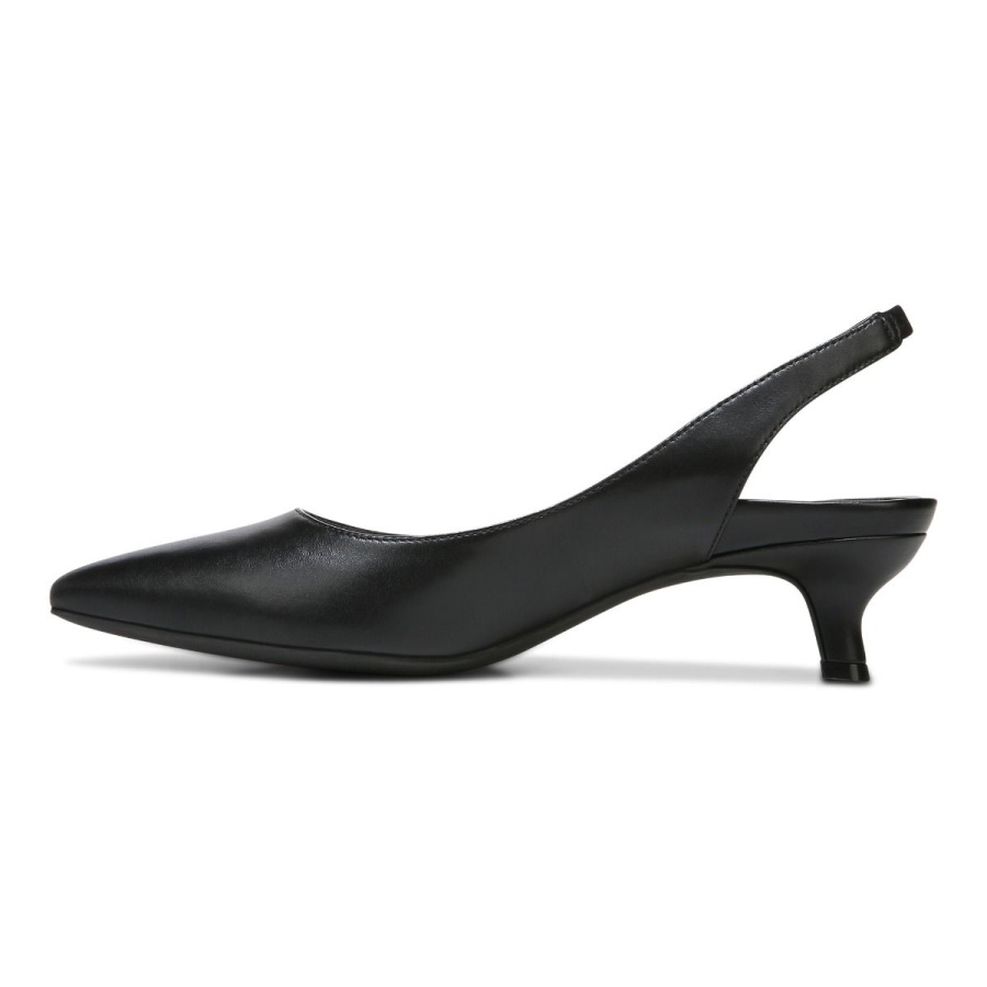 Ziva Kitten Heel Black Leather Vionic