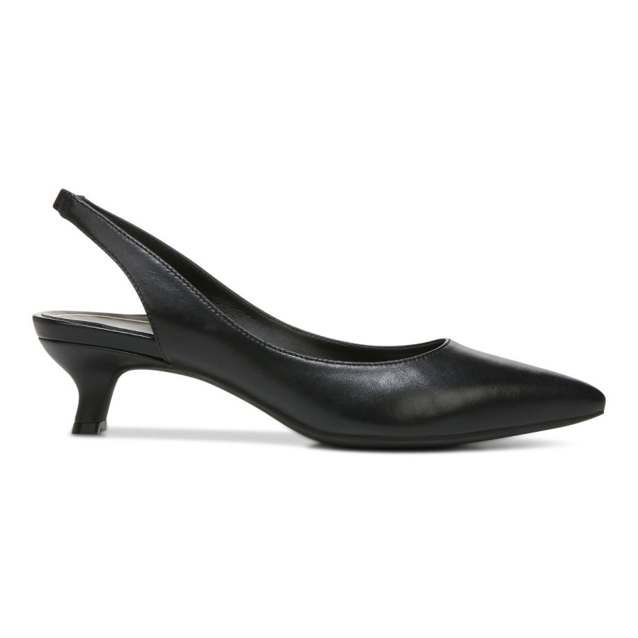 Ziva Kitten Heel Black Leather Vionic