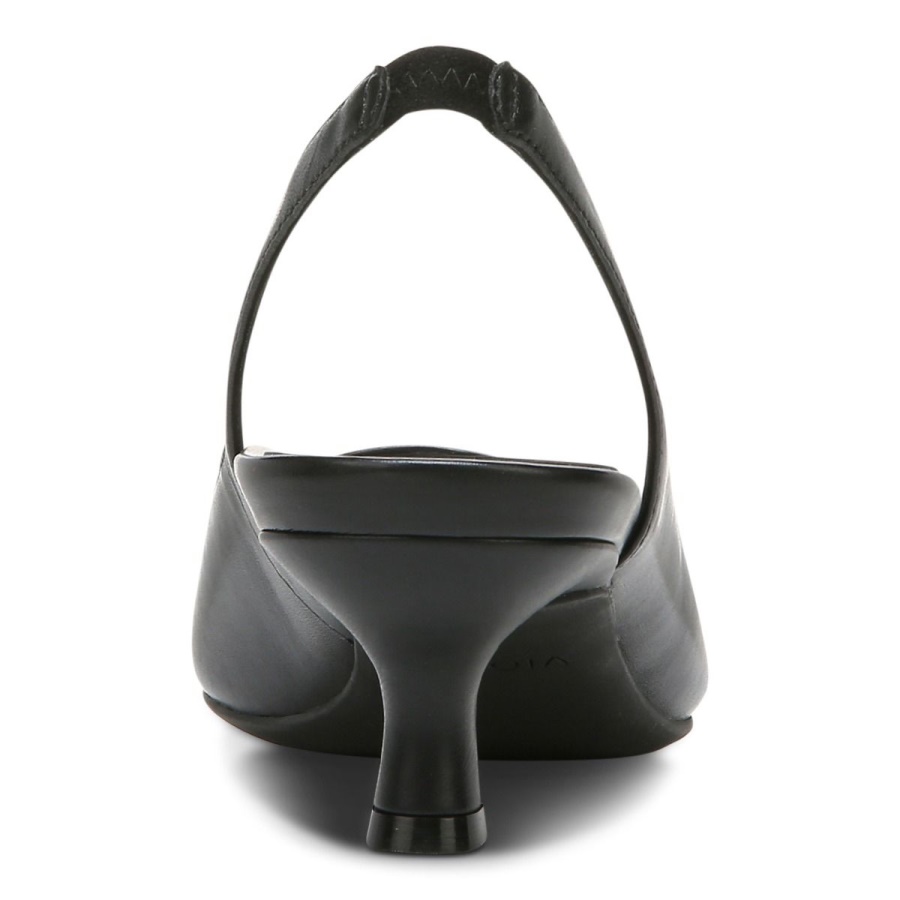 Ziva Kitten Heel Black Leather Vionic