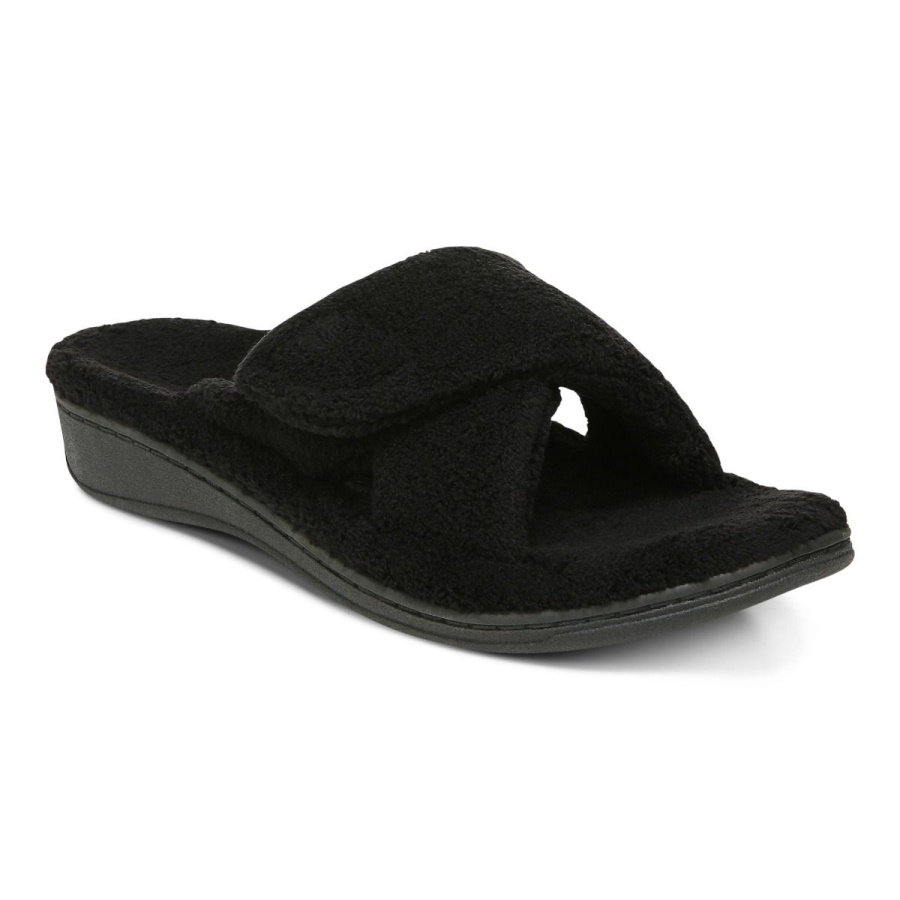 Vionic Black Relax Slippers