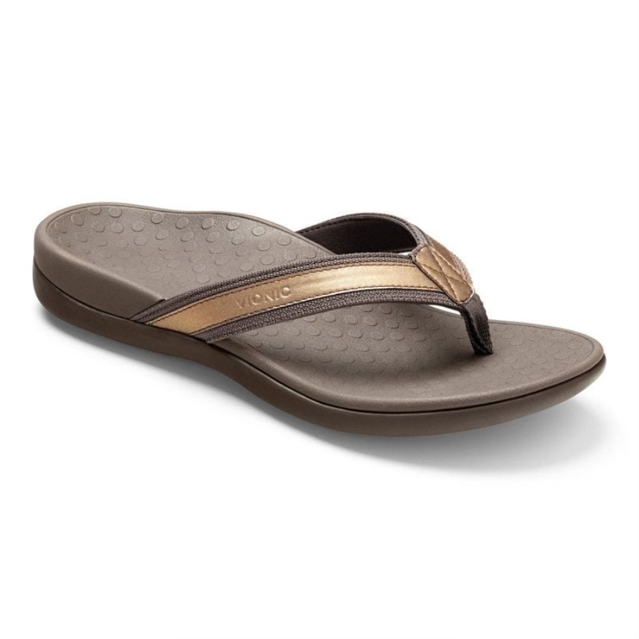 Bronze Metallic Tide II Toe Post Sandal Vionic