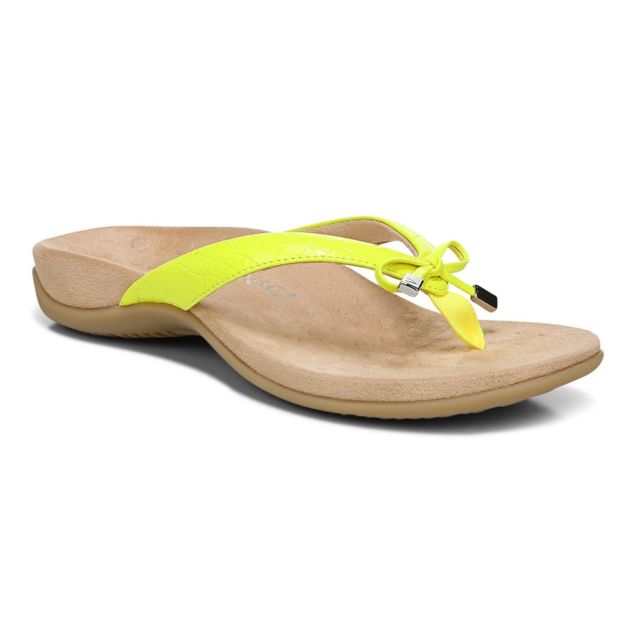 Yellow Vionic Bella Toe Post Sandal