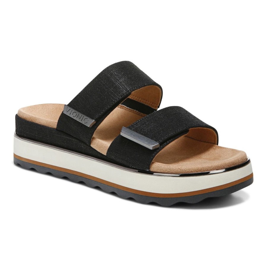 Vionic Brandie Flatform Sandal Onyx Linen