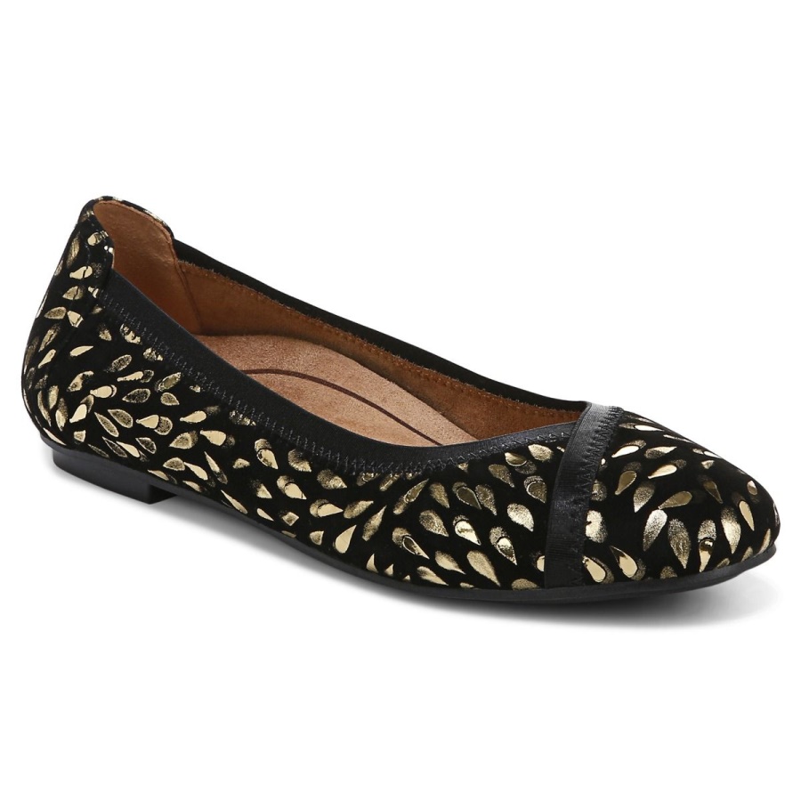 Caroll Ballet Flat Black Suede Vionic