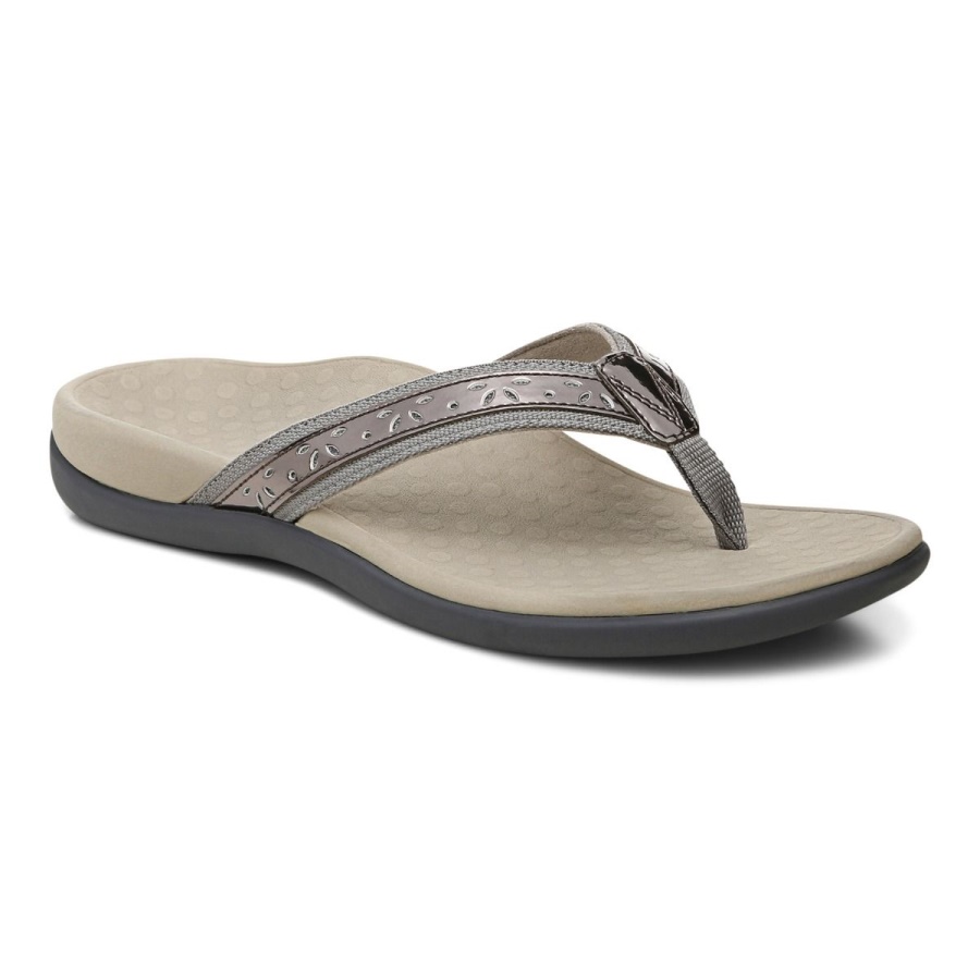 Casandra Toe Post Sandal Vionic Dark Pewter