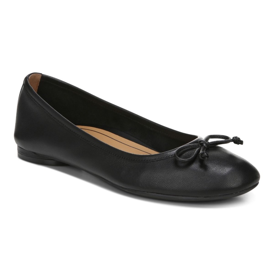 Vionic Black Leather Callisto Flat