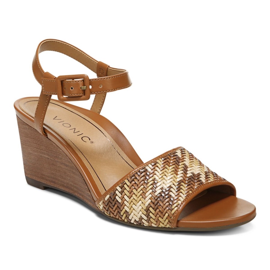 Clarita Wedge Sandal Vionic Brown