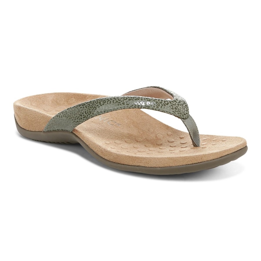 Army Green Dillon Toe Post Sandal Vionic
