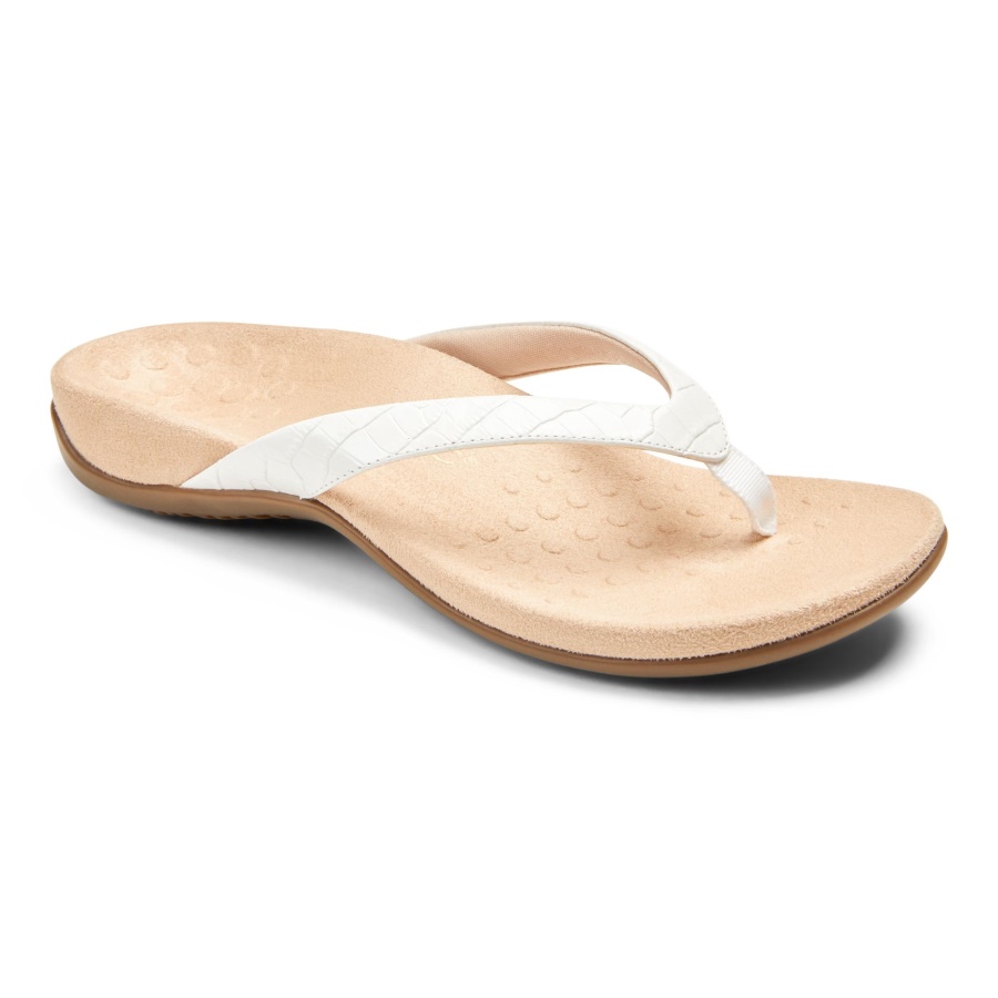 Dillon Toe Post Sandal White Croc Vionic