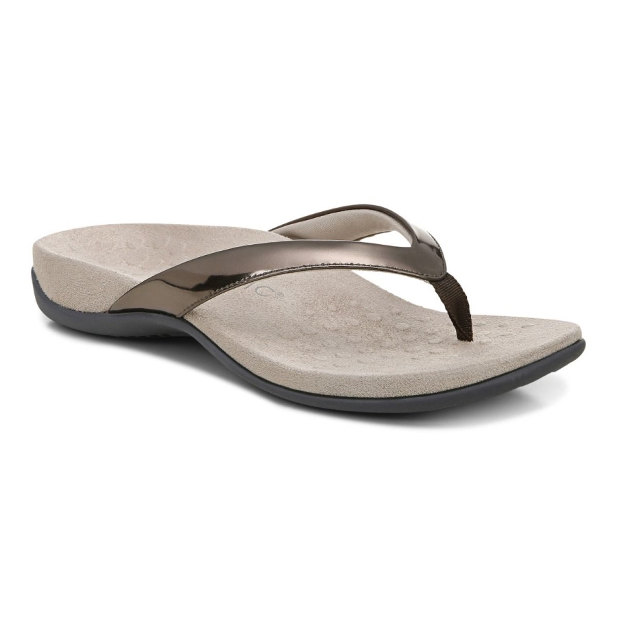 Vionic Dillon Toe Post Sandal Pewter
