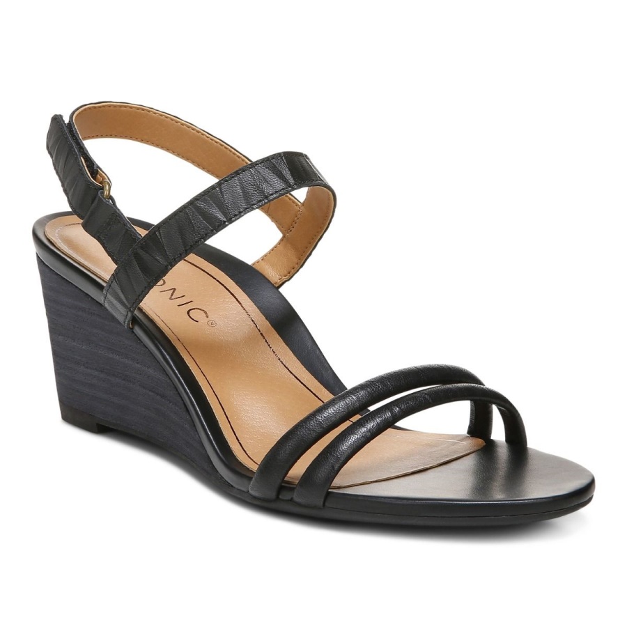 Black Vionic Emmy Wedge Sandal
