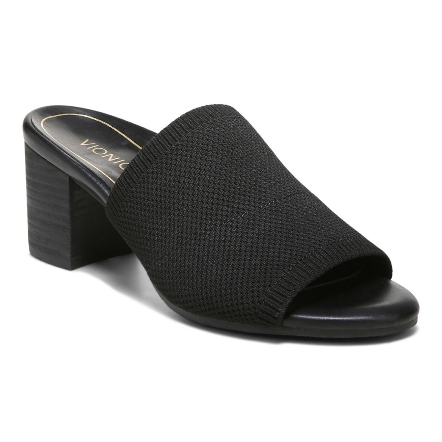 Vionic Black Fleur Heeled Sandal