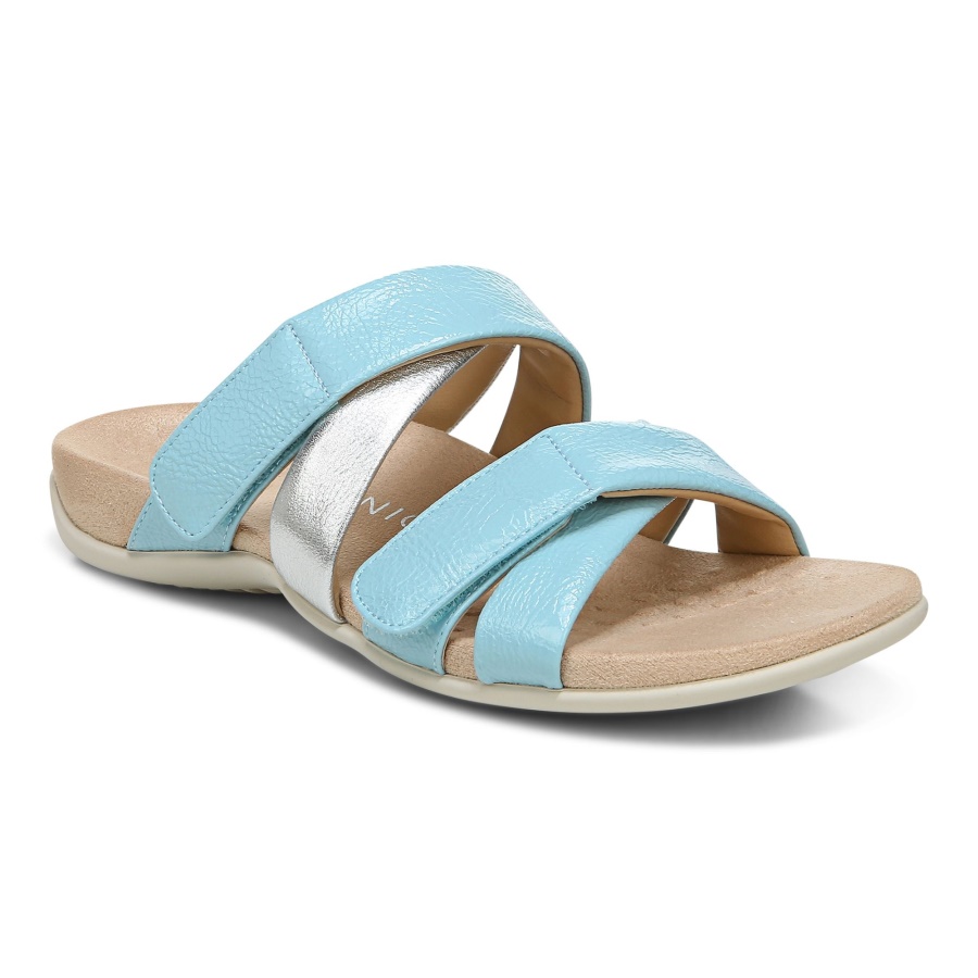 Vionic Hadlie Slide Sandal Porcelain Blue