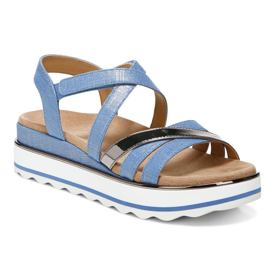 Vionic Vallarta Blue Kellyn Flatform Sandal