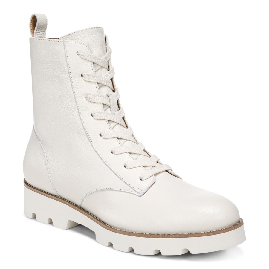 Lani Lace-up Boot Cream Leather Vionic