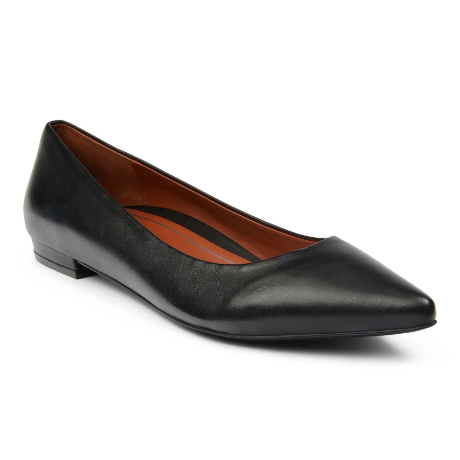 Vionic Lena Ballet Flat Black Leather