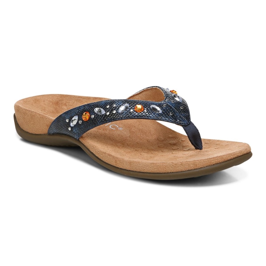 Navy Lucia Toe Post Sandal Vionic