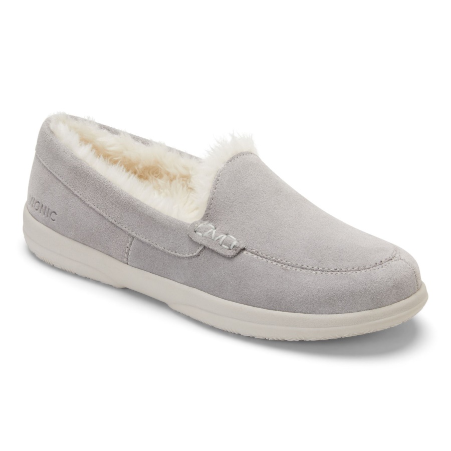 Lynez Slipper Light Grey Suede Vionic