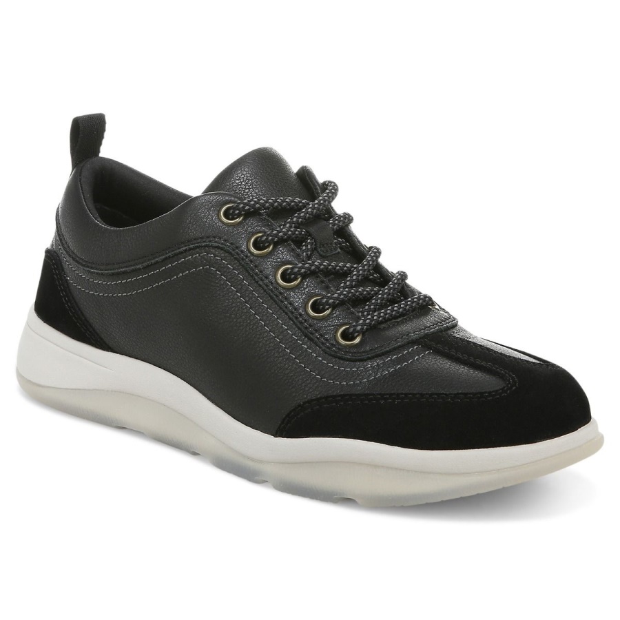Black Leather Vionic Nyla Sneaker