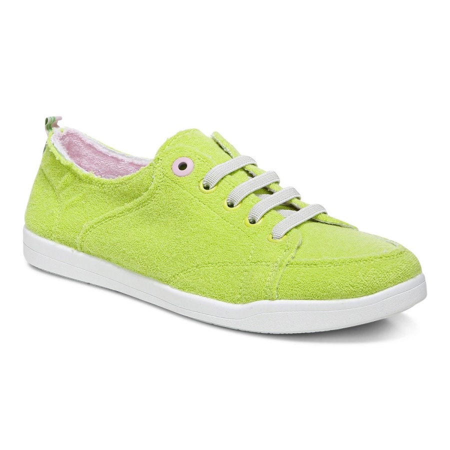 Vionic Lime Terry Beach Pismo Casual Sneaker: Terry